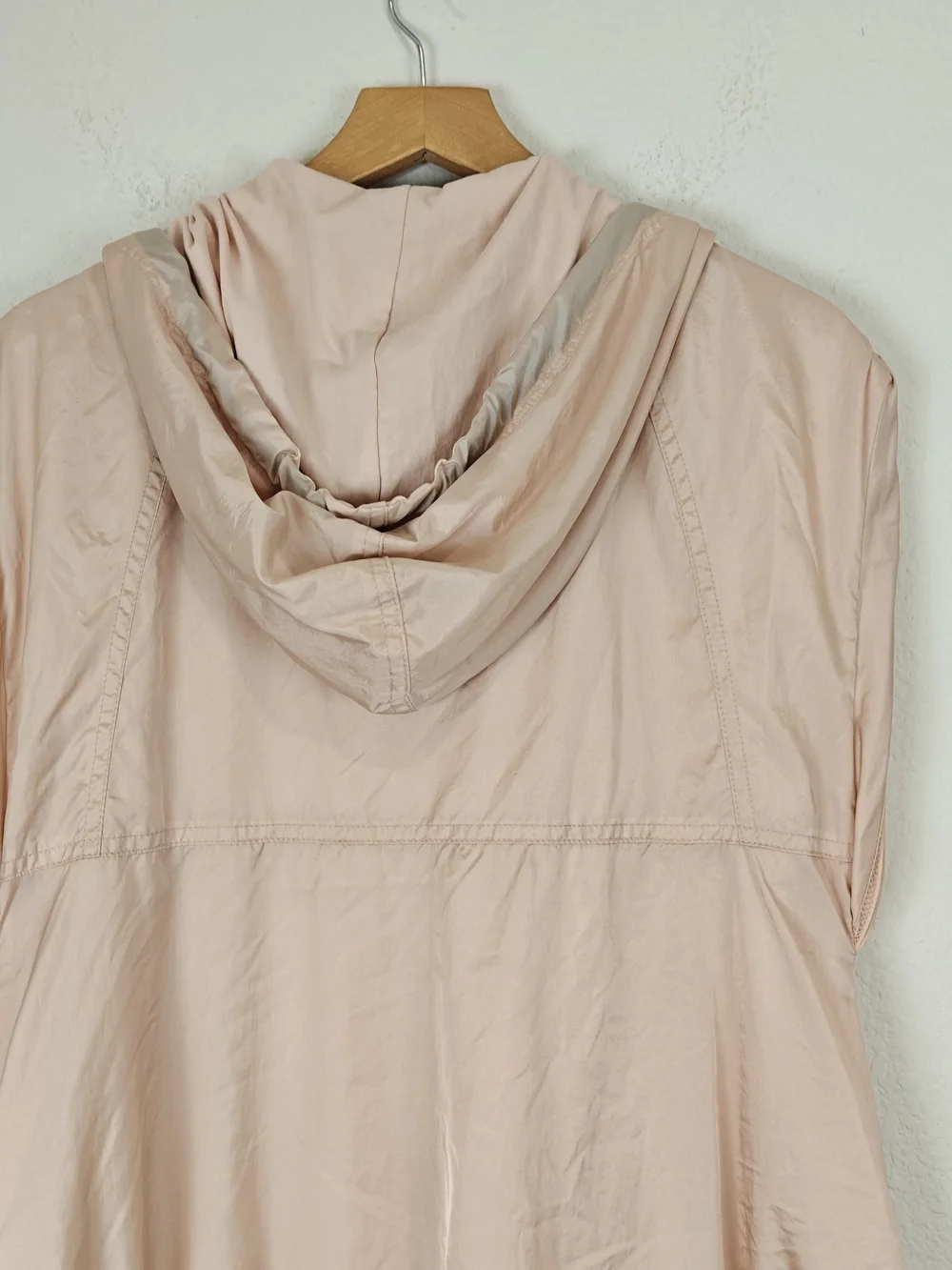 Anthropologie Daily Practice Pink Hooded Utility Vest XS Relaxed Drawstring Zip